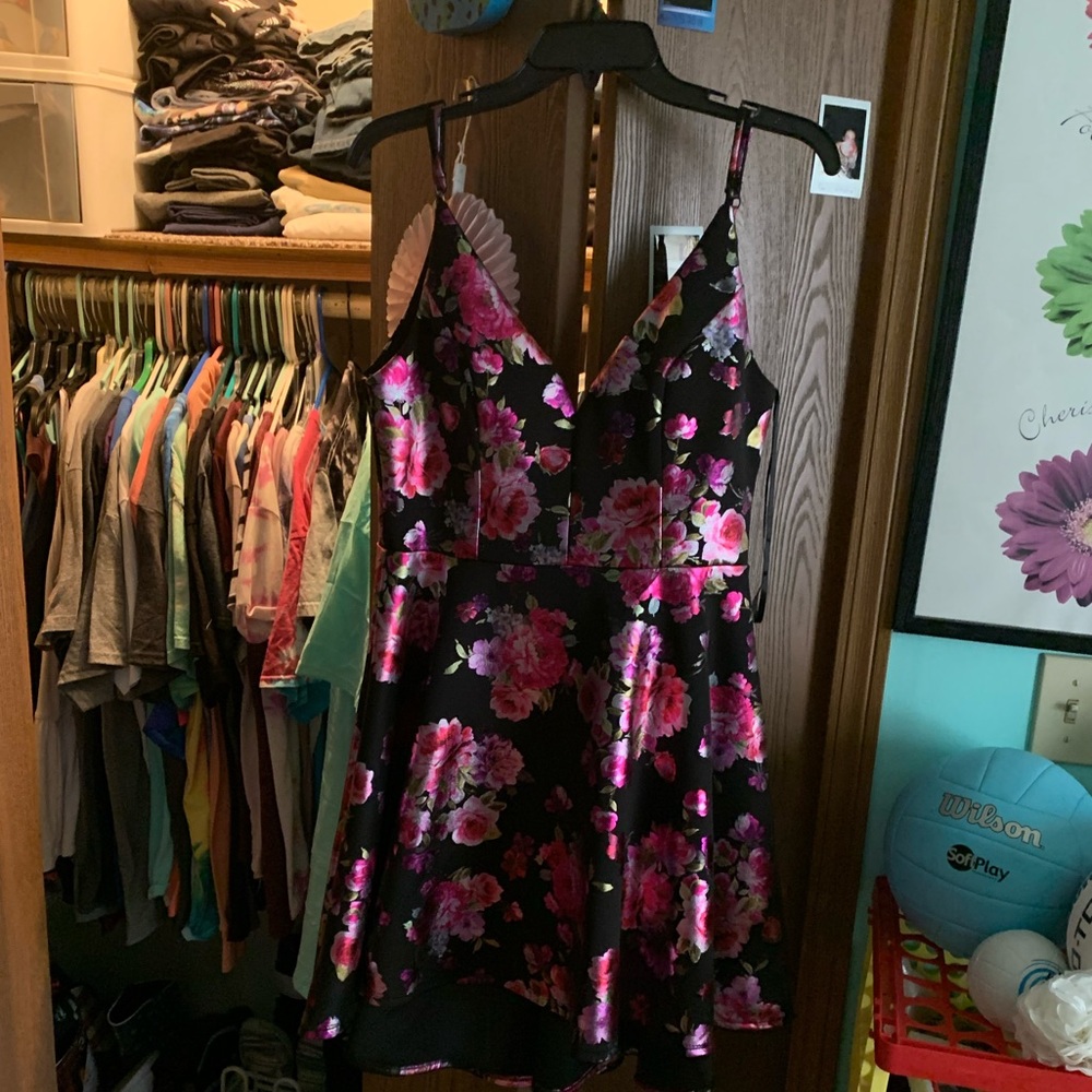 Black floral dress